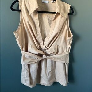 New York & Company Stretch Collared Sleeveless Blouse XL